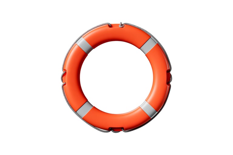 Life preserver on white background