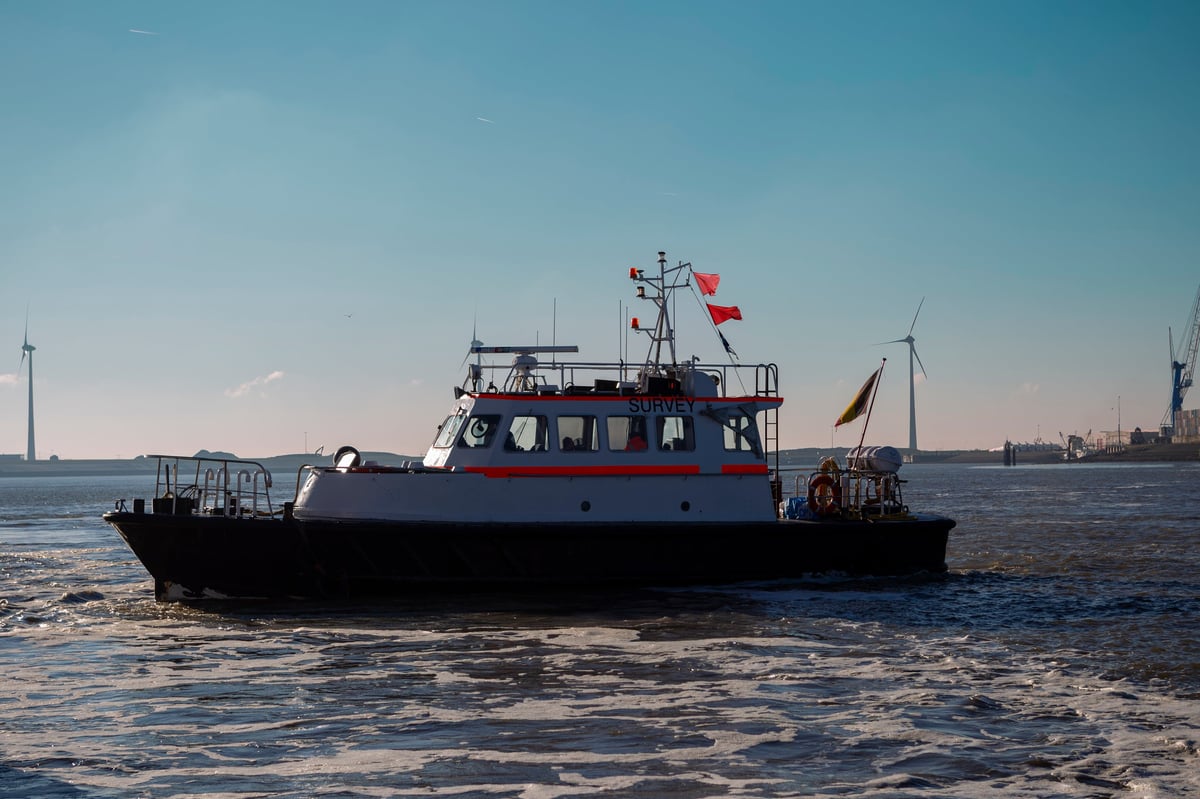 Survey vessel on the water representing maritime operations